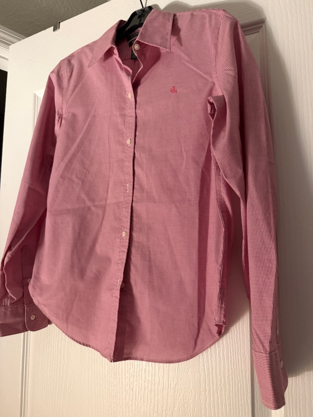 Lauren Ralph Lauren Pink Long-Sleeve Button-Down Shirt. - Picture 4 of 6